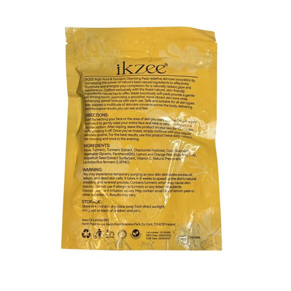 Ikzee Kojic Acid and Turmeric Facial Cleansing Pads 60 Count EXP 5/2027 - Picture 4 of 4